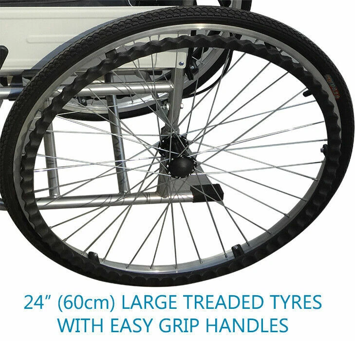 Folding Wheelchair Self Propelled Lightweight Transit Armrest Footrest Brake - Image 3 of 4