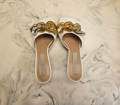 Stella McCartney ◆ Falabella Chain Link Sandals 関税/送料込 New! Stella McCartney 'Falabella' Chain Mule Sandal White 8