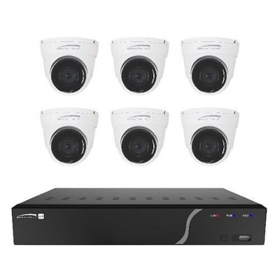 Speco 8CH 2TB PoE NVR 6 2.8mm 5MP IR outdoor eyeball cameras & cables ZIPK8N2