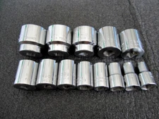 Vintage Wright Tools 3/8" Drive 6pt SAE Socket Set 13pc Cornwell Made in USA