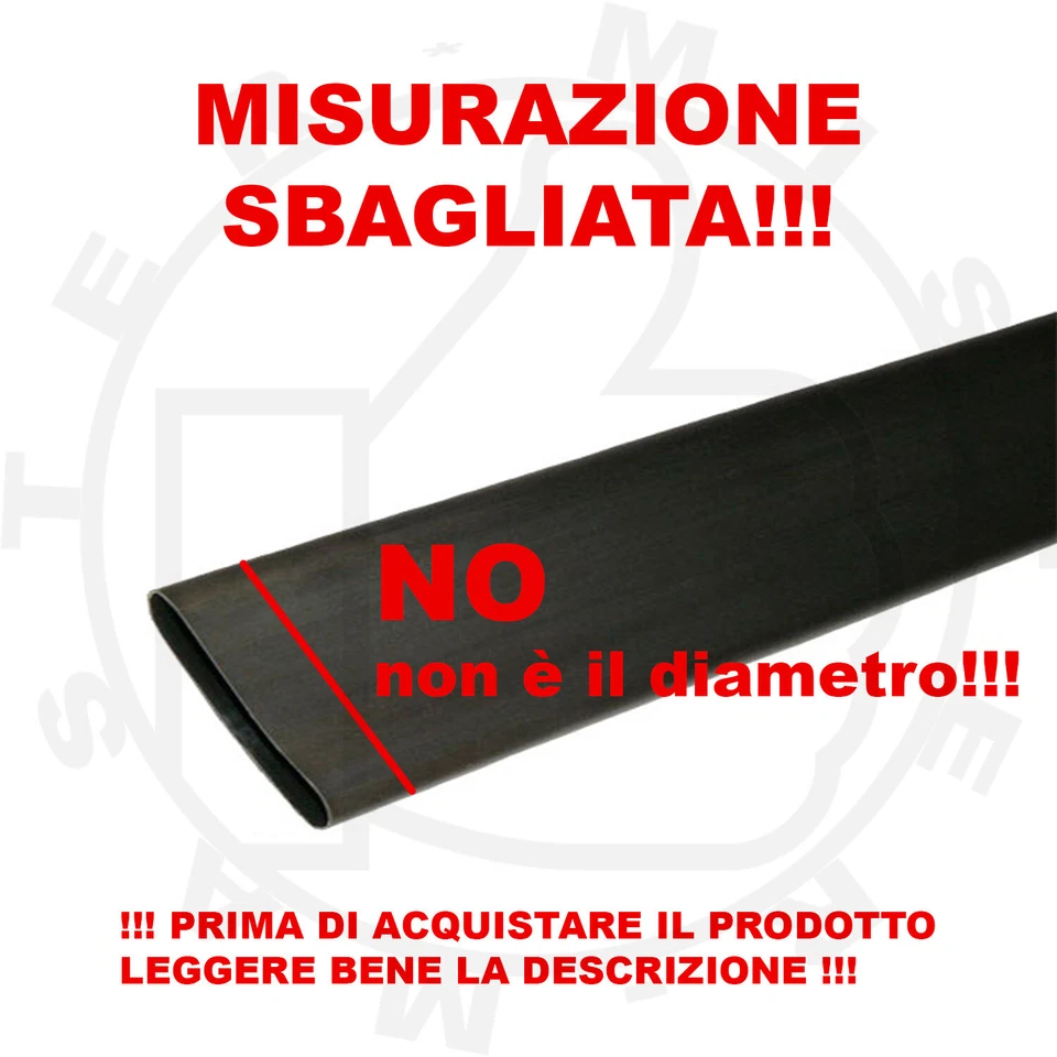 GUAINA TUBO TERMORESTRINGENTE TERMORETRAIBILE COLORE NERO DIAM. 50mm - 1 METRO - Immagine 2 di 4
