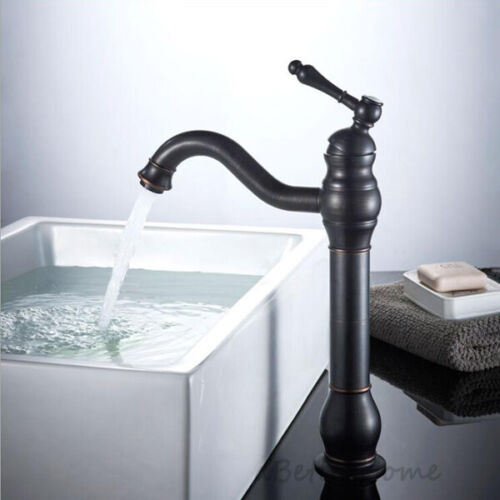 Oil Rubbed Bronze Single Hole Bathroom Sink Faucet Swivel Spout Basin Mixer Tap