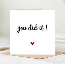 You Did It Card - Congratulations Card, Graduation, Well Done, New Job, Promotio