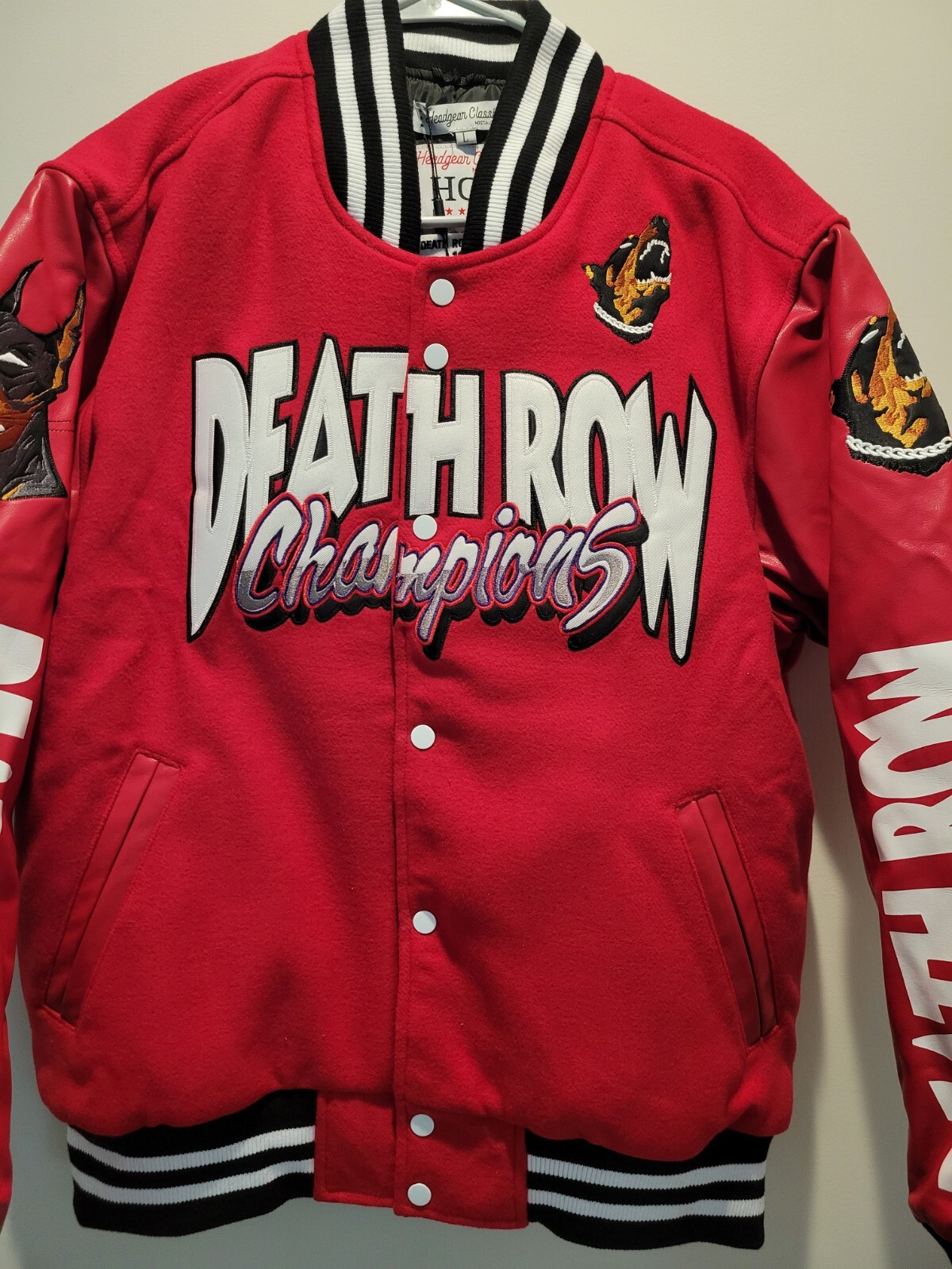 FILA Giacca Headgear Classics Red Death Row Records Letterman Varsity