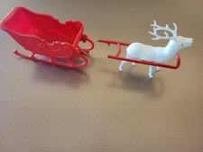 Irwin Vintage Sleigh with Deer Celluloid Plastic Christmas
