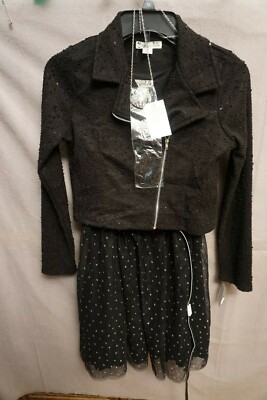 skater dress with jacket Red waterfall jacket with polka dot dress