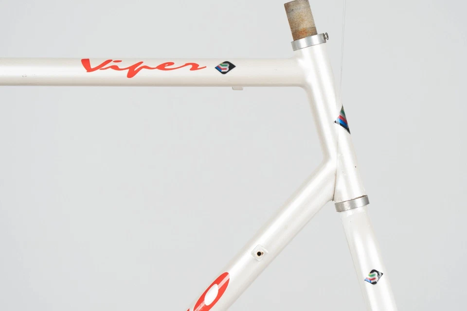 NOS BASSO VIPER STEEL TIG FRAME VINTAGE RACING BICYCLE BIKE WHITE OLD - Image 3 of 4