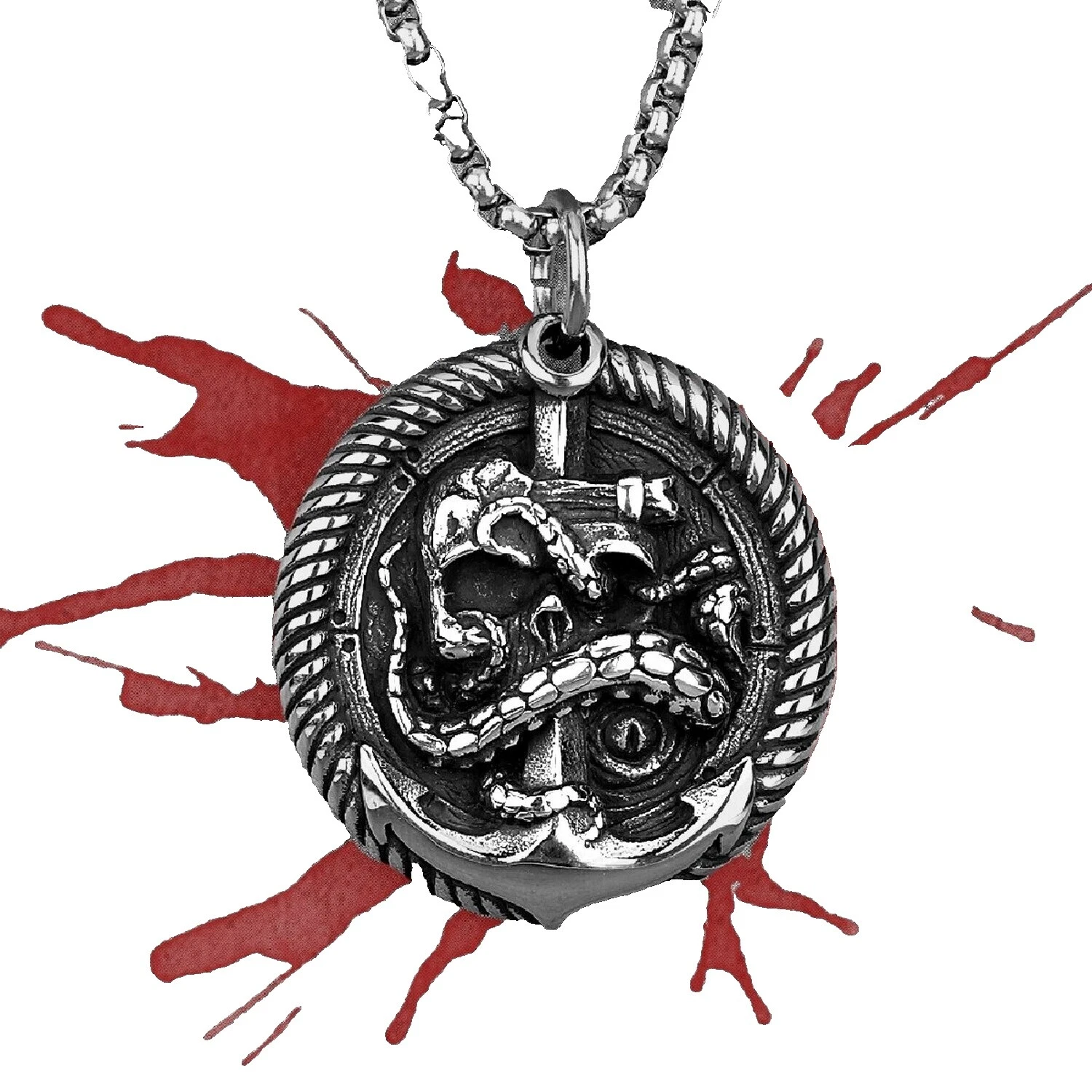 Esqueletos y calaveras Acero Inoxidable Collares y colgantes de cadena para hombres