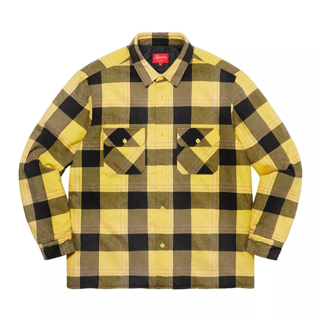 supreme  Quilted Flannel Shirt 黄色　M