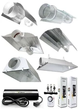 iPower 1000W HPS MH Grow Light System Kit Cool Tube Hood Wing Reflector Set