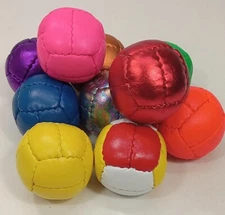 Juggling Balls (Set of 6) - 12 Panel Genuine Leather - Colors Vary - B-Grade