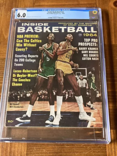 Bill Russell & Wilt Chamberlain Inside Basketball nn CGC 6.0 OW/W (1964 Celtics)