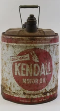 Vintage KENDALL  5 GALLON Oil Can 1940's-50's SEE PHOTOS