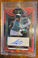 2025 Panini Select Signature Selections Lazaro Montes #SS-90 Red Prizm /99 AU RC