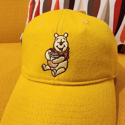 Disney Winnie the Pooh Wool Embroidered Yellow Dad Hat Bioworld NEW
