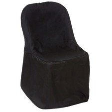 100 BLACK Polyester FOLDING CHAIR COVERS Wedding Party Banquet Event Decorations