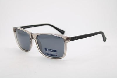 NEW INVU 206-C3 CLEAR MATTE BLACK AUTHENTIC SUNGLASSES 58-15