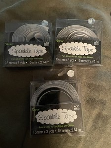 Darice Sparkle Tape Acid Free  Silver Animal Scales 2013,  15mm X 3yds New!