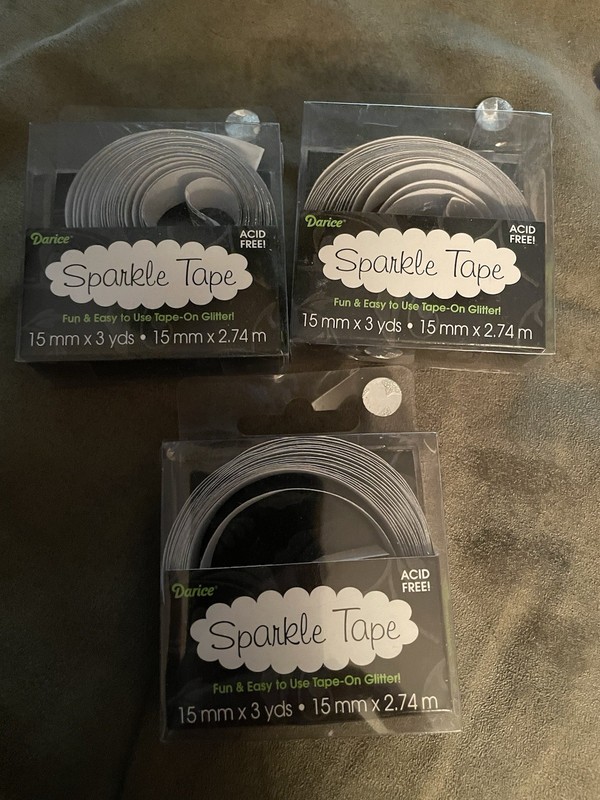 Darice Sparkle Tape Acid Free  Silver Animal Scales 2013,  15mm X 3yds New!