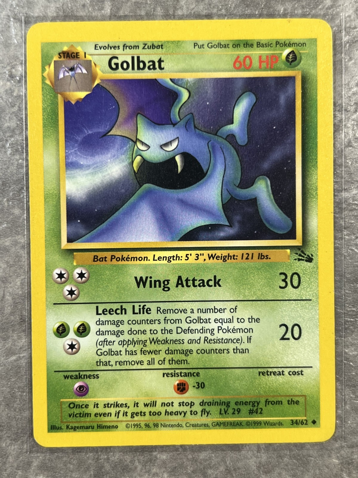 Golbat 34/62 Pokemon TCG Fossil Vintage WOTC Card Regular (Light Play) 3