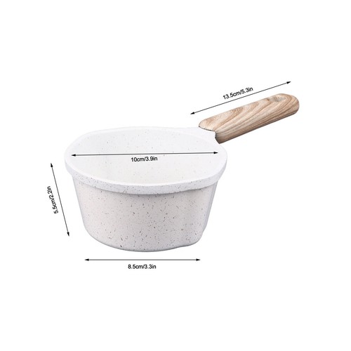 (White)Kitchen Sauce Pan Prevents Stick Deepening Height Stone Sauce - Picture 13 of 24