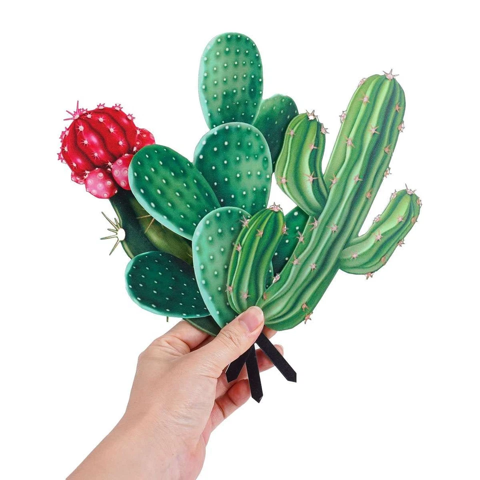 3pcs Artificial Flowers Cactus Green Plants Home Outdoor Lawn Yard Garden Decor - Image 3 of 4