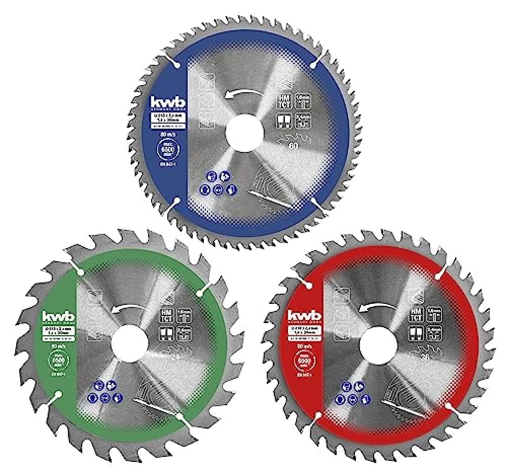 KWB Set 3 Lame Circolari 210mm - Dai Vita ai Tuoi Progetti Legno