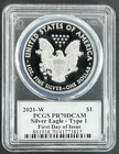 2021-W American Silver Eagle Type 1 PCGS PR70 DCAM FDOI Whitley Signed (#815)