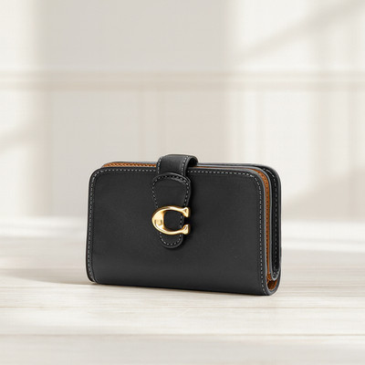 COACH Tabby Medium Wallet Leather Black CA193 outlet New F/S US SELLER