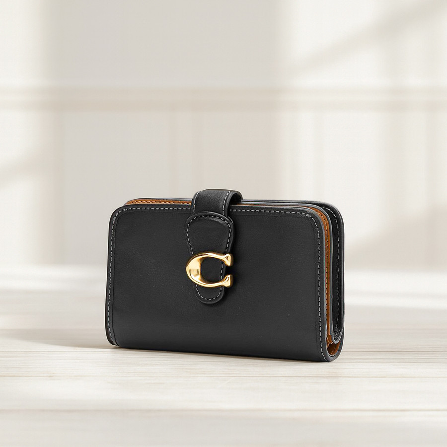 COACH Tabby Medium Wallet Leather Black CA193 outlet New F/S US SELLER