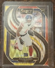 2024 Panini Select - Premier Level Malik Nabers #116 Red & Yellow Shock Prizm...