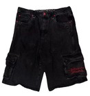 Y2K Vitriol Men 40 Ultra Wide Cropped Jean Long Shorts Black Oversize Rap Goth L — photo 1