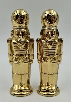 Godinger Silver Art Nutcracker Salt & Pepper Shakers S&P 1994 Golden