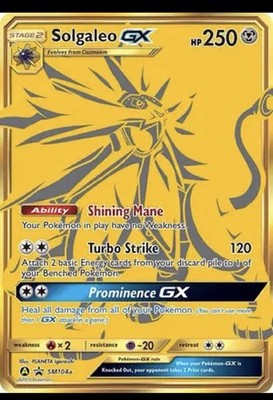 Pokémon TCG Solgaleo GX  Sun And Moon Promo SM104 Full Art Holo