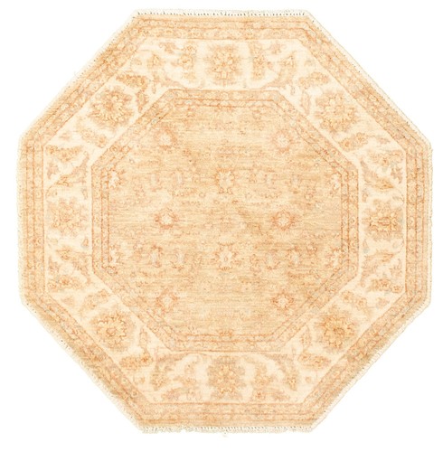 Traditional Hand-Knotted Bordered Carpet 4'1" x 4'2" Wool Area Rug