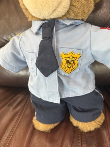 Oso de peluche BABW Build a Bear oficial de policía policía peluche oso marrón muñeca con traje - Imagen 2 de 5