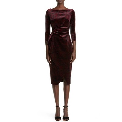 CHIARA BONI LA PETITE ROBE Maly Floral Print Velvet Cocktail Dress In Zakaria