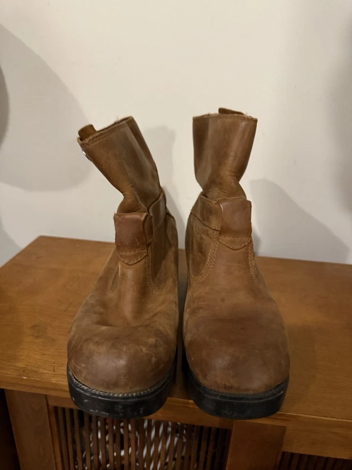 Женские Harley Davidson коричневый желтовато-коричневый кожаный ботинки мотоцикла стиль 82025 размер 7 - Изображение 2 из 4