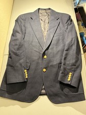 Vintage Polo University Club Ralph Lauren Navy Blazer Jacket Gold Buttons 42R