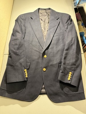 Vintage Polo University Club Ralph Lauren Navy Blazer Jacket Gold Buttons 42R