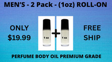2 Pack 1 oz Men's Fragrance Perfume Premium Body Oil Roll-On Bottle-Bundle  146