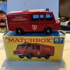 Vintage 1966 Matchbox Lesney #57 Land Rover Original Box Kent Fire Brigade