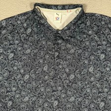 Puma Volition Shirt Mens XXL Blue Paisley Performance Polo Strech Wicking Golf