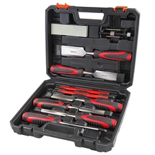 wesleydrill 10-Piece Wood Chisel Set, Wood Carving Chisels with Honing Guide,...