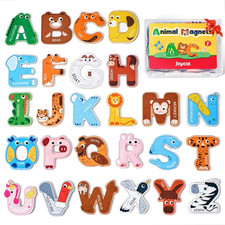 Wooden Thick Alphabet Magnets for Toddlers Fridge Large Size Cute Animal Colorfu