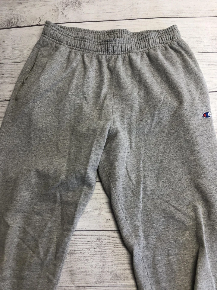 Pantalones deportivos Champion para hombre grandes grises de lana cintura elástica con puños P1022 Foto 2 de 4