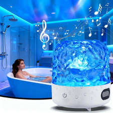 Shower Waterproof Bathroom LED 16 Colors Ocean Wave Lamp, Rechargeable Bath Mood