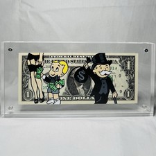 Monopoly Man “Stay Paid” Hand-Painted Dollar Bill Art – Pop Art Money Artwork