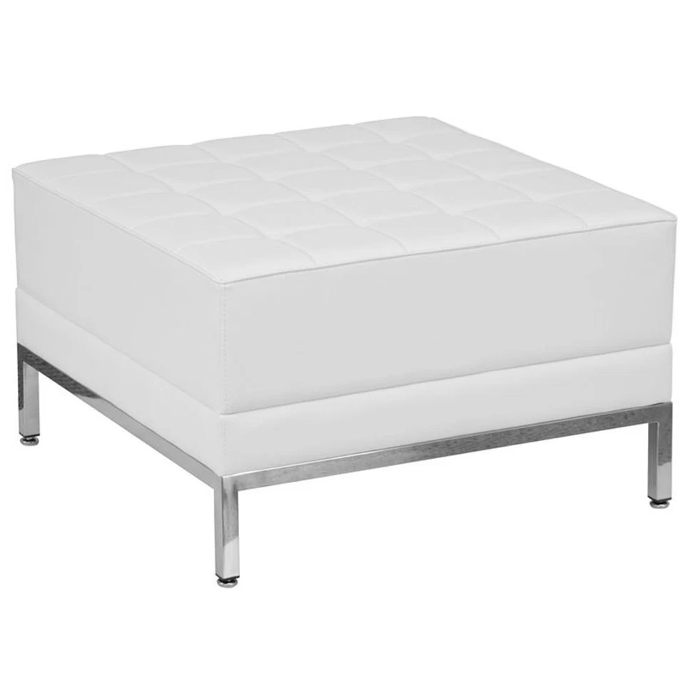 Flash Furniture HERCULES Imagination Series Melrose White LeatherSoft Ottoman - Image 2 of 3
