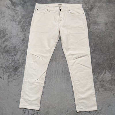 Todd Snyder Corduroy Pants Mens 36x32 Off White Slim Fit 5-Pocket Stretch